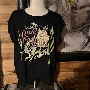 Black Graphic Women's Top